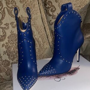Jessica Simpson Royal Blue Studded Heeled Boots